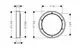 Hansgrohe Rosette mit runder Form, klaren Konturen und verschiedenen Durchmessern. Design für Montage mit einer Höhe und seitlichen Bohrlöchern zur Befestigung.